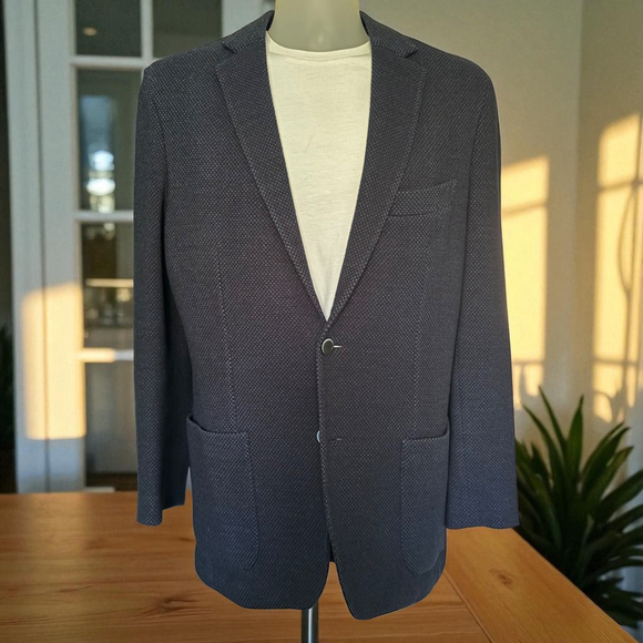Maurizio Baldassari Other - $1295 Maurizio Baldassari - Blue Black Knit Sport Coat - Wool/Cotton - EU50/US40